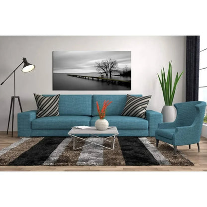 Wall Art Black and White Lake Trees Landscape