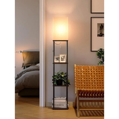 Floor Lamp with Shelves 4-Tier Shelf