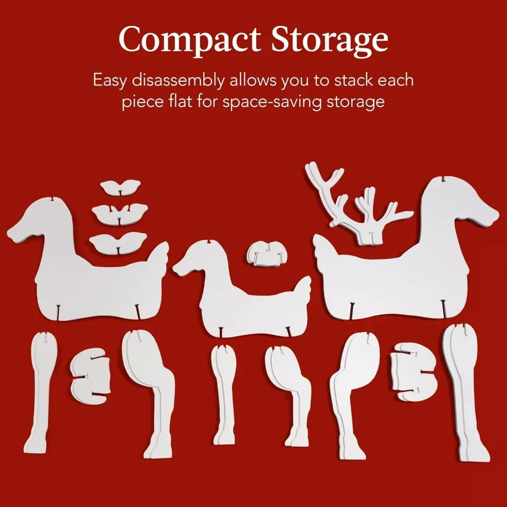 3-Piece 56 in Reindeer Family Silhouette Set, Outdoor Christmas