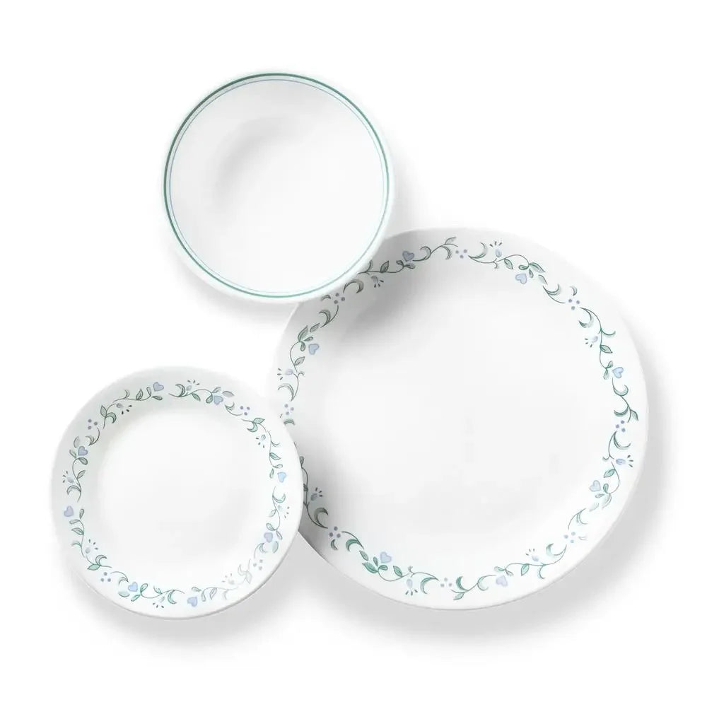 Blue Periwinkle Hearts Corelle 12-Piece Dinnerware Set