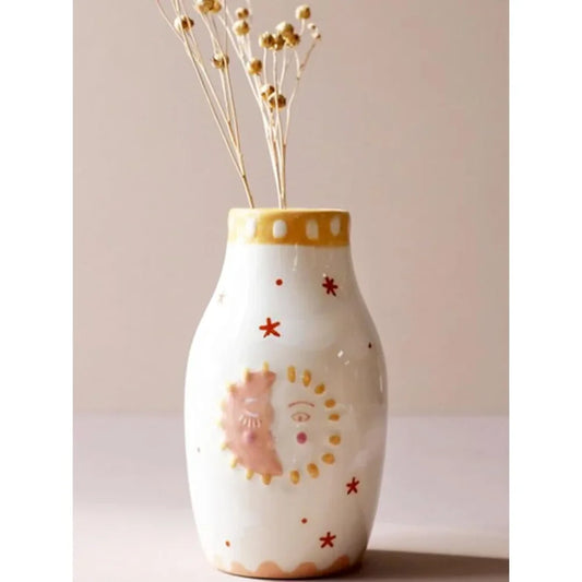 Small Unique Ceramic Vase Boho Decor