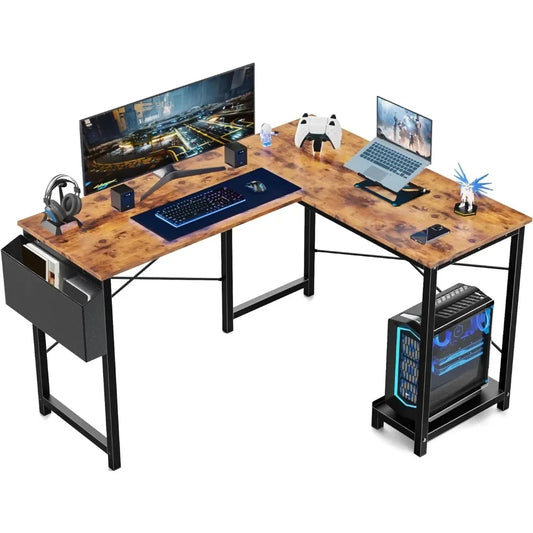 Wood L Shaped Computer Corner Desk