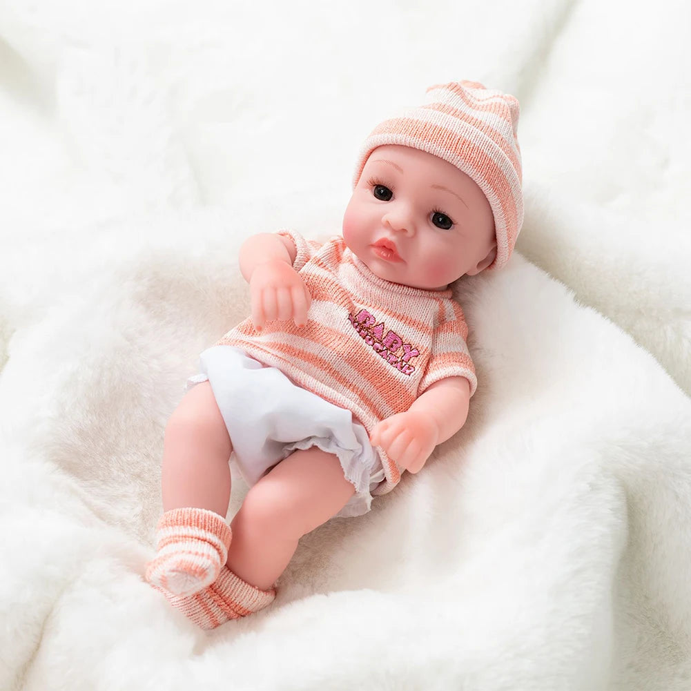 Vinyl Newborn Baby Doll Kids Babe Toddler Simulated Baby Doll Toys Children's Companion and Comfort Doll Children Gifts