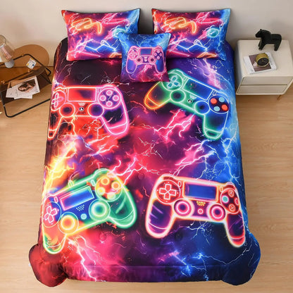 Kids Twin Gaming Bedding Set 6pcs Comforter