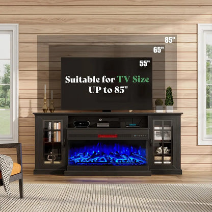 75in 3 Sided Glass Fireplace TV Stand