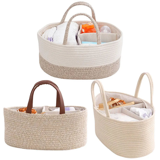 Baby Diaper Caddy Organizer Cotton Rope