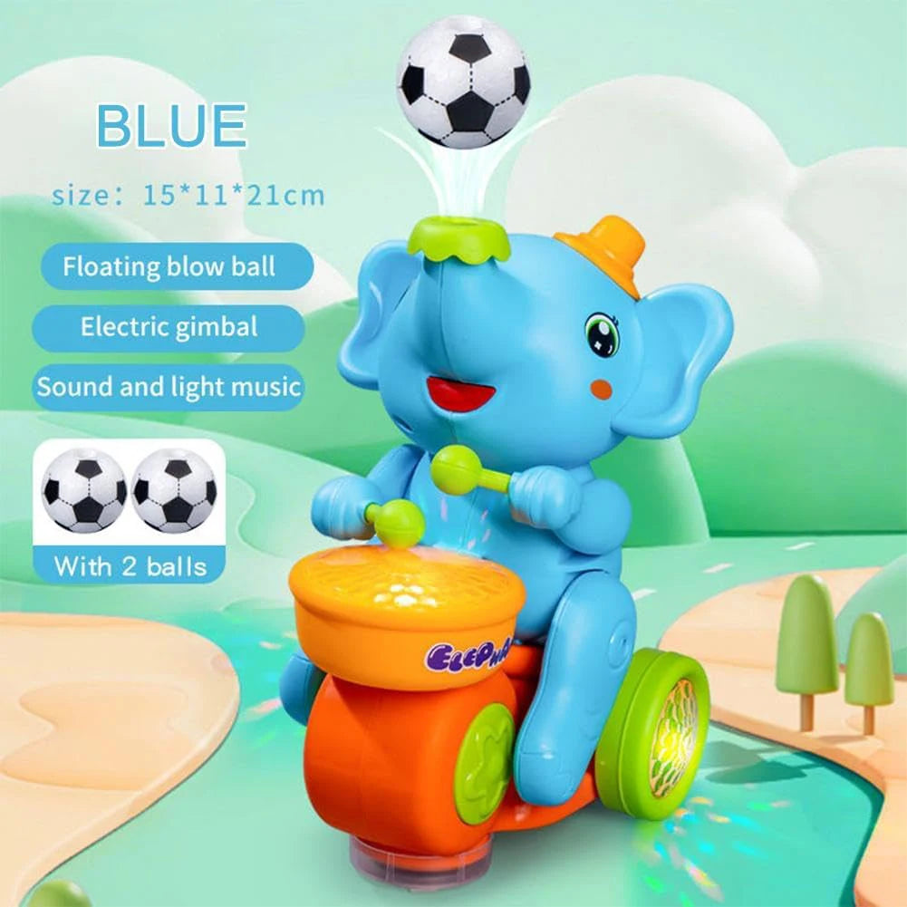 Musical Walking Elephant Toy Light Up Singing 2 Levitation Ball