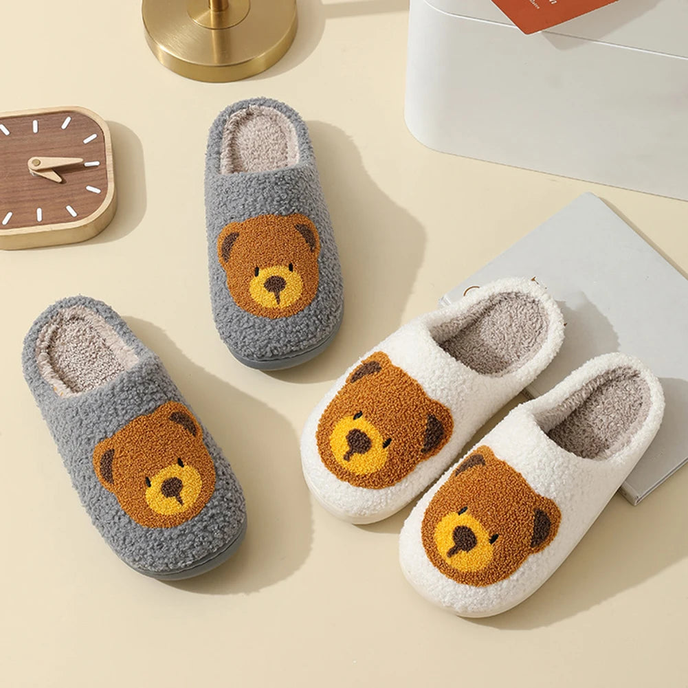 Cute Bear Winter Slippers Soft Christmas Gift