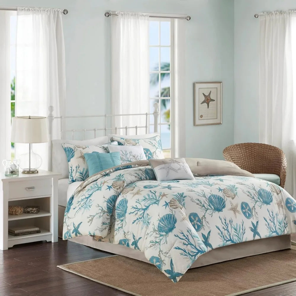 Madison Park Cotton Comforter Set - Coastal Coral