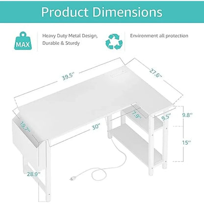 Computer L-Shaped Desk 40 Inch Small Corner Desk