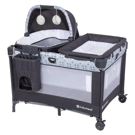 Baby Trend Nursery EZ-Fold Playard Portable Rocking Lounger and Flip Over Changer