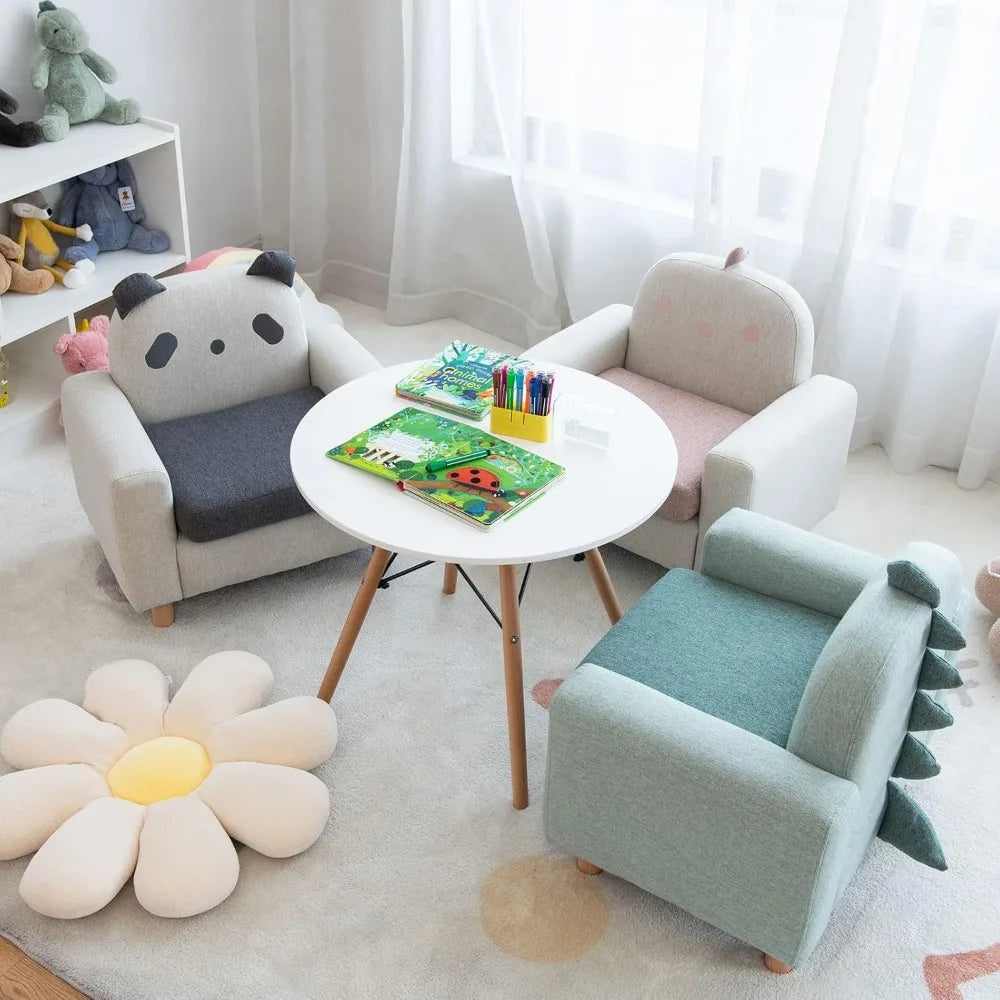 Kids Couch, Children's Cartoon Sofa Chair w/Wood Frame