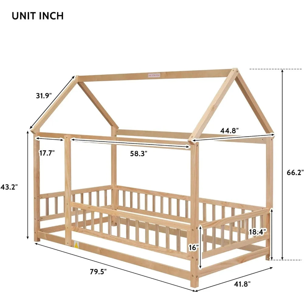 Twin Size House Floor Bed