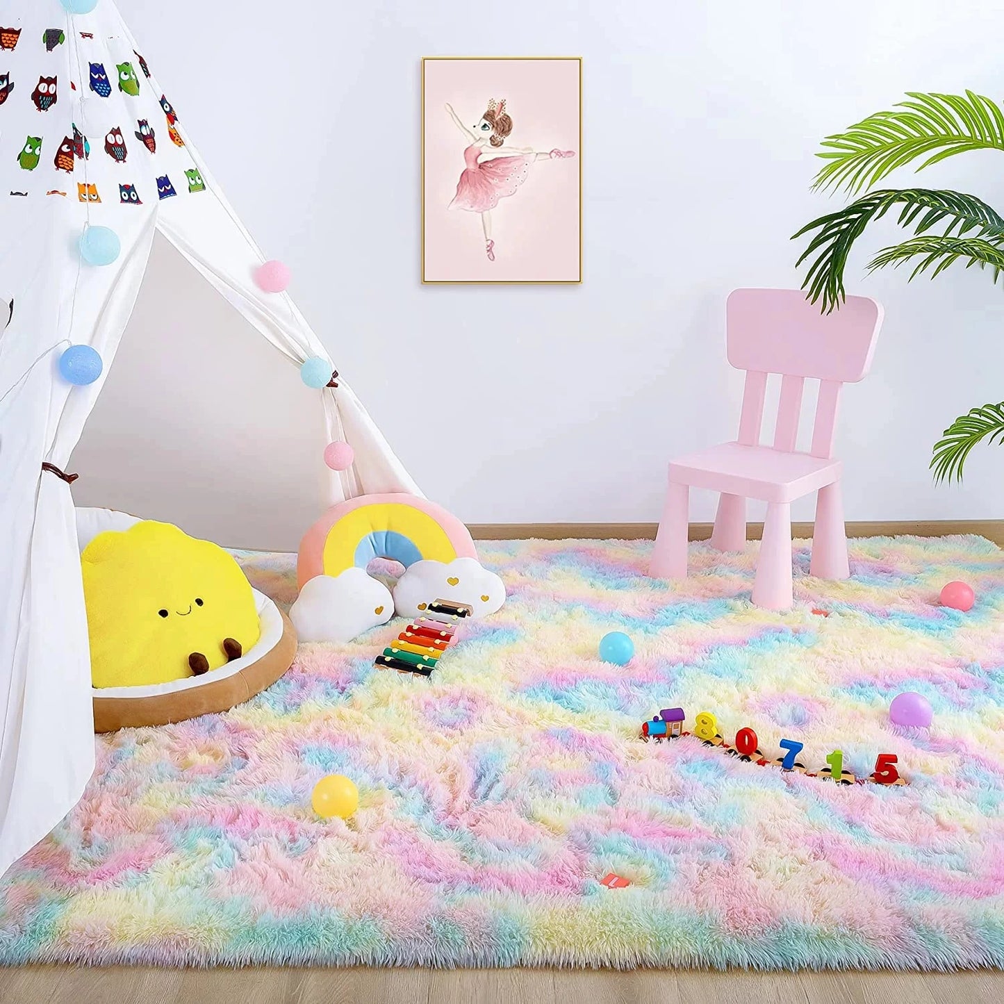 Soft Fluffy Rugs for Girls Bedroom Nursery