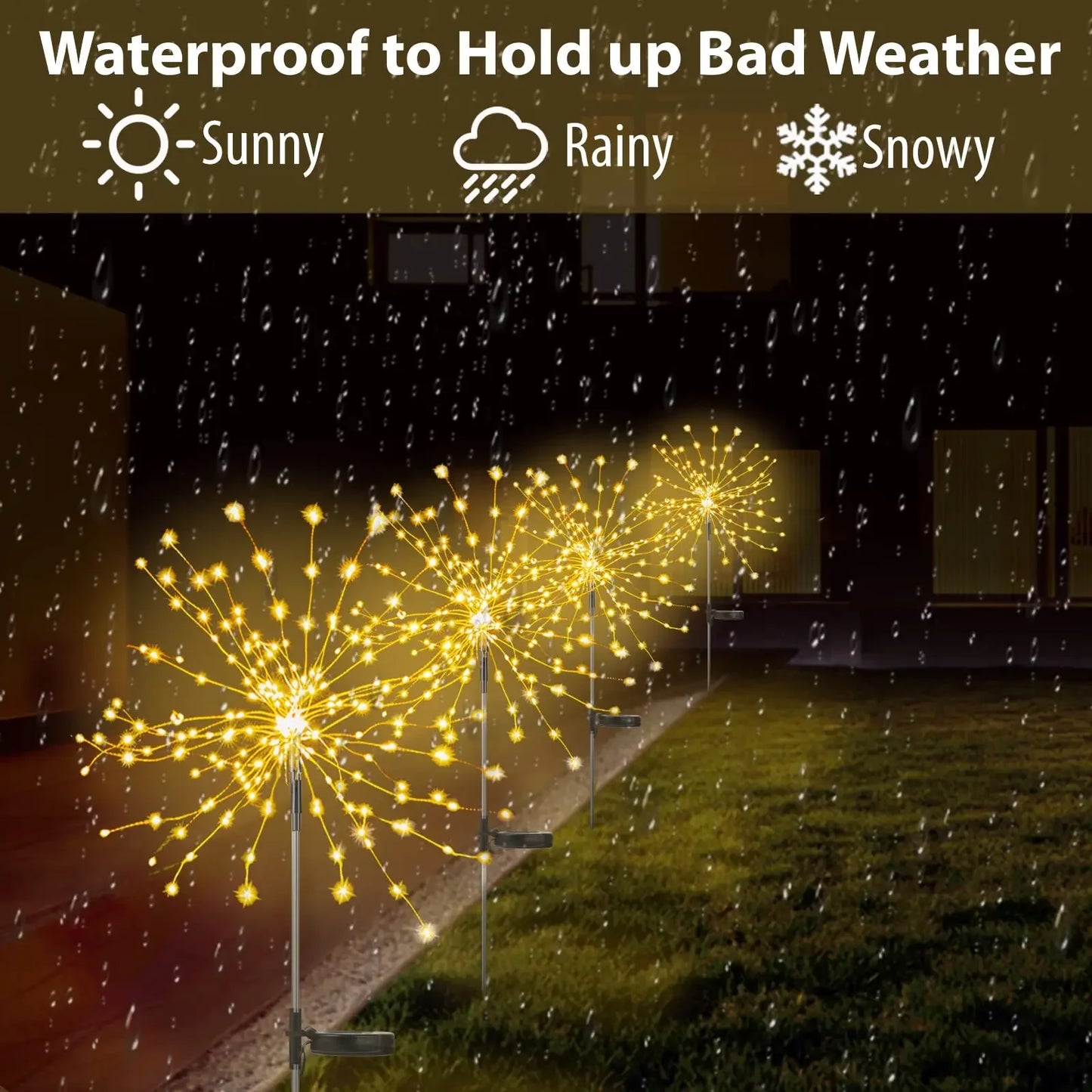 Solar Firework Fairy Light LED Outdoor Waterproof