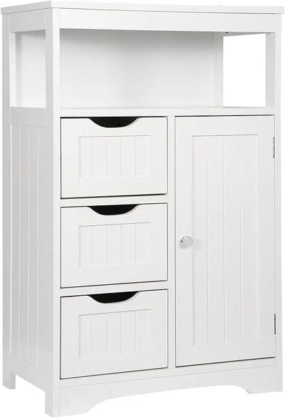 Floor Storage Cabinet 3 Drawers Adjustable Shelf