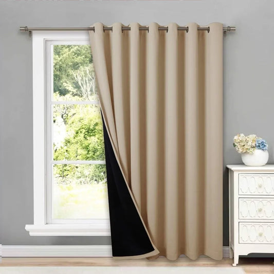 Thermal Insulated 100% Blackout Curtains Noise Reducing