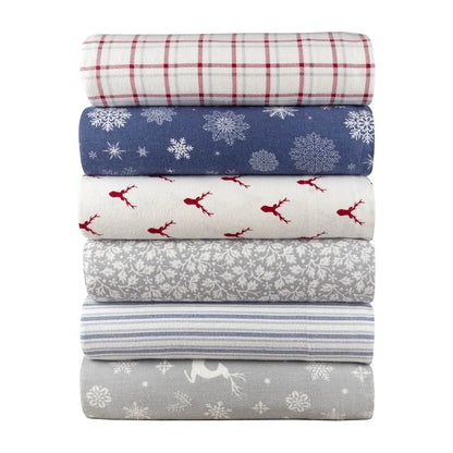 4-Piece Flannel Sheet Red Plaid King