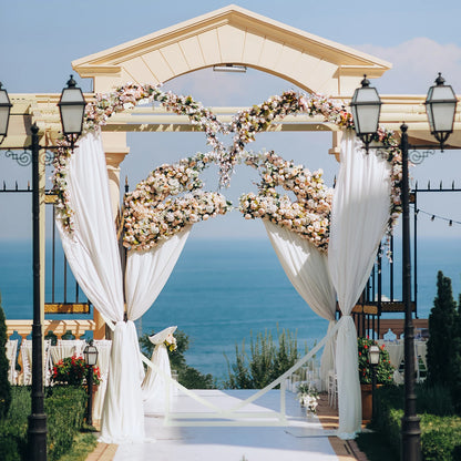 Heart Shaped White Metal Balloon Arch Stand