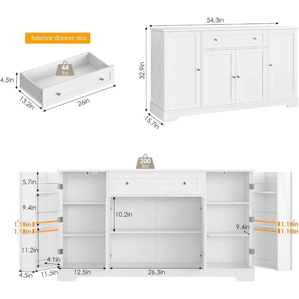 Cabinet Storage Buffet Sideboard Wood Coffee Bar