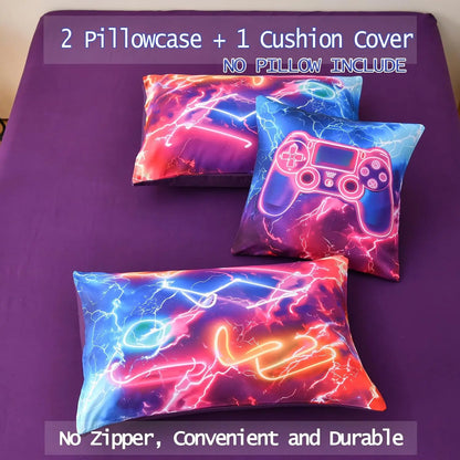 Kids Twin Gaming Bedding Set 6pcs Comforter