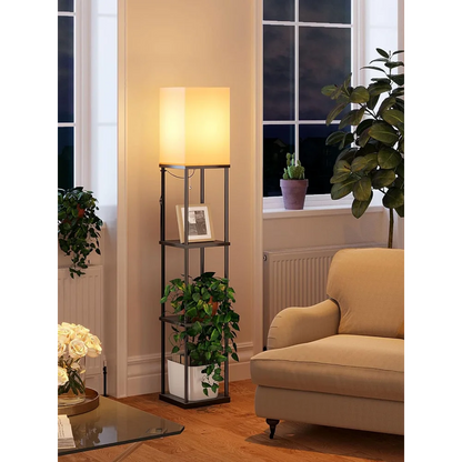 Floor Lamp with Shelves 4-Tier Shelf